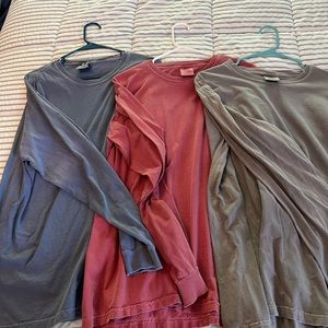 Set of 3 comfort colors long sleeved tees
